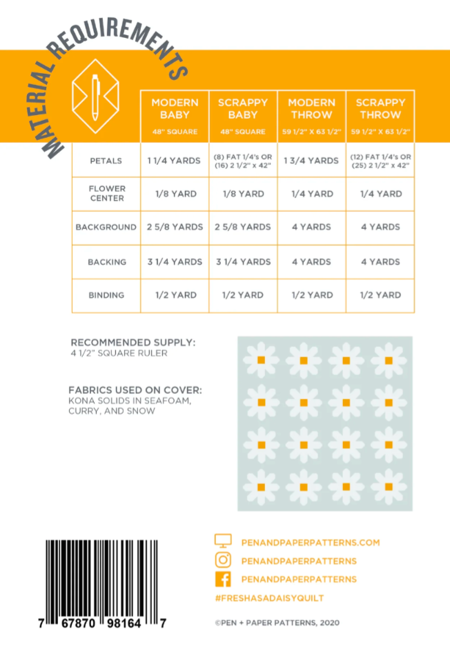 Fresh As a Daisy Quilt Pattern