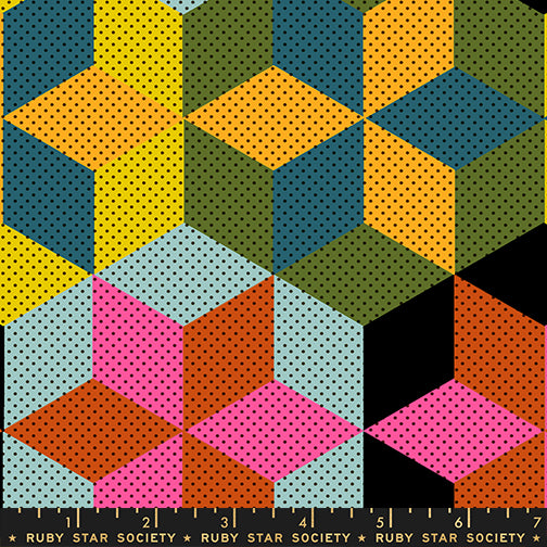 PREORDER Daisy Days || Star Cheater Black || Cotton Quilting Fabric