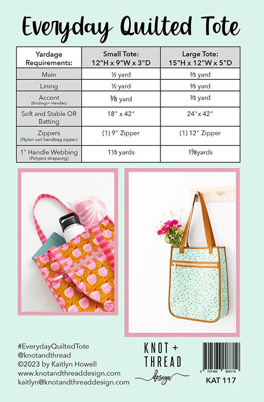 Everyday Quilted Tote - Printed Pattern
