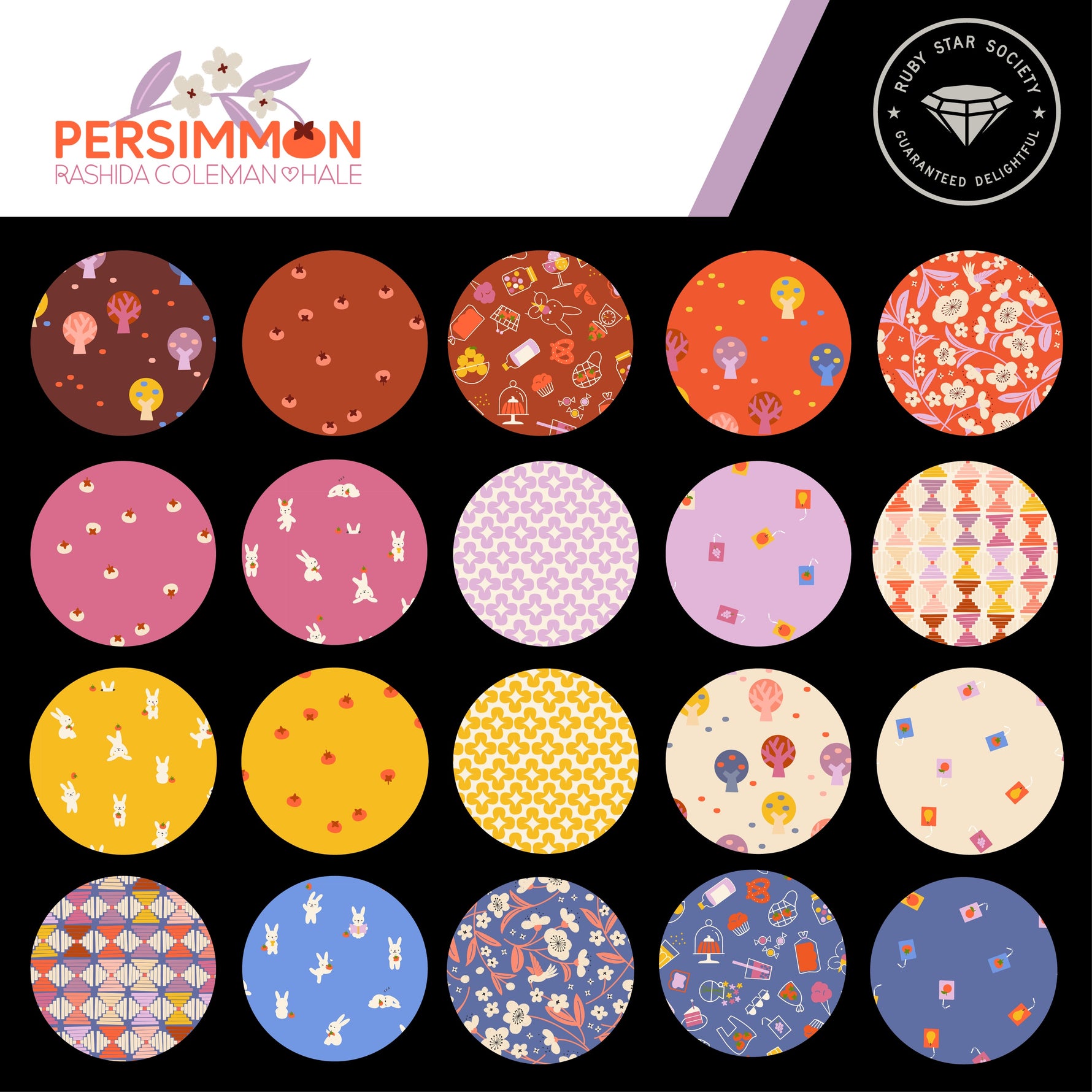 PREORDER Persimmon || 42 pc Mini Charm Pack || Cotton Quilting Fabric
