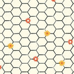 Homestead Haven || Floral Chicken Wire Ivory || Organic Cotton Quilting Fabric