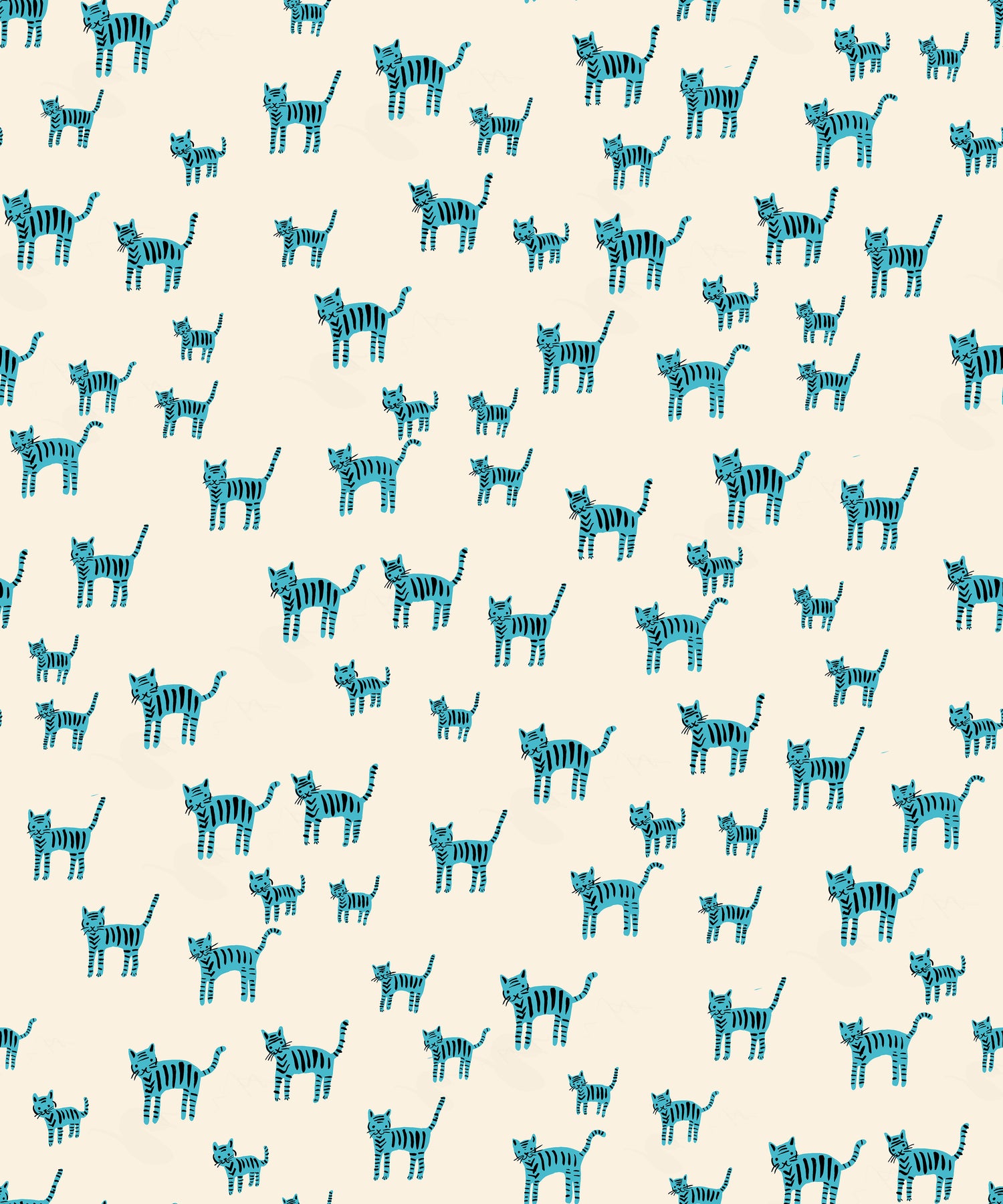 PREORDER Catnap || Tiger Stripes Turquoise || Cotton Quilting Fabric