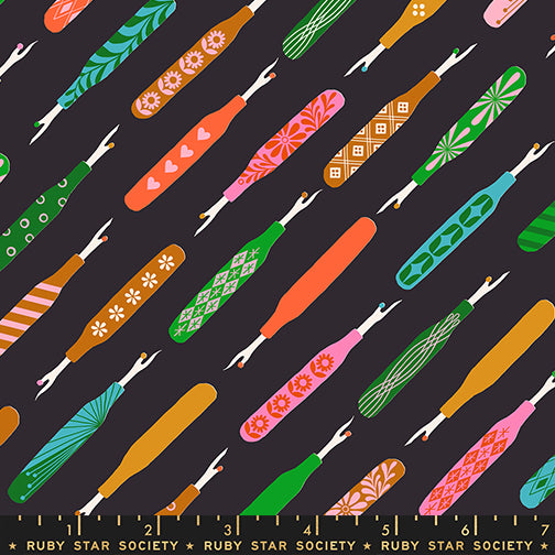 PREORDER 1-800-Notion || Seam Rippers Soft Black || Cotton Quilting Fabric