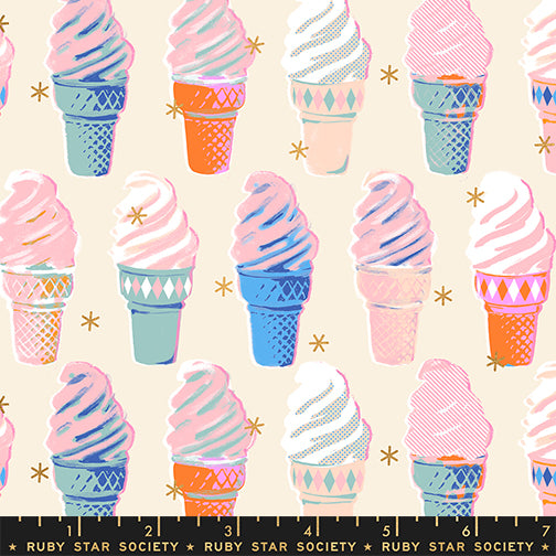 PREORDER Best Day Ever || Ice Cream Natural || Cotton Quilting Fabric