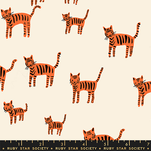 PREORDER Catnap || Tiger Stripes Orange || Cotton Quilting Fabric