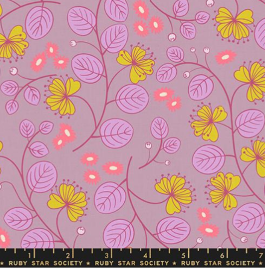 PREORDER LOFI || Caper Floral Lilac || Cotton Linen Quilting Sewing Fabric