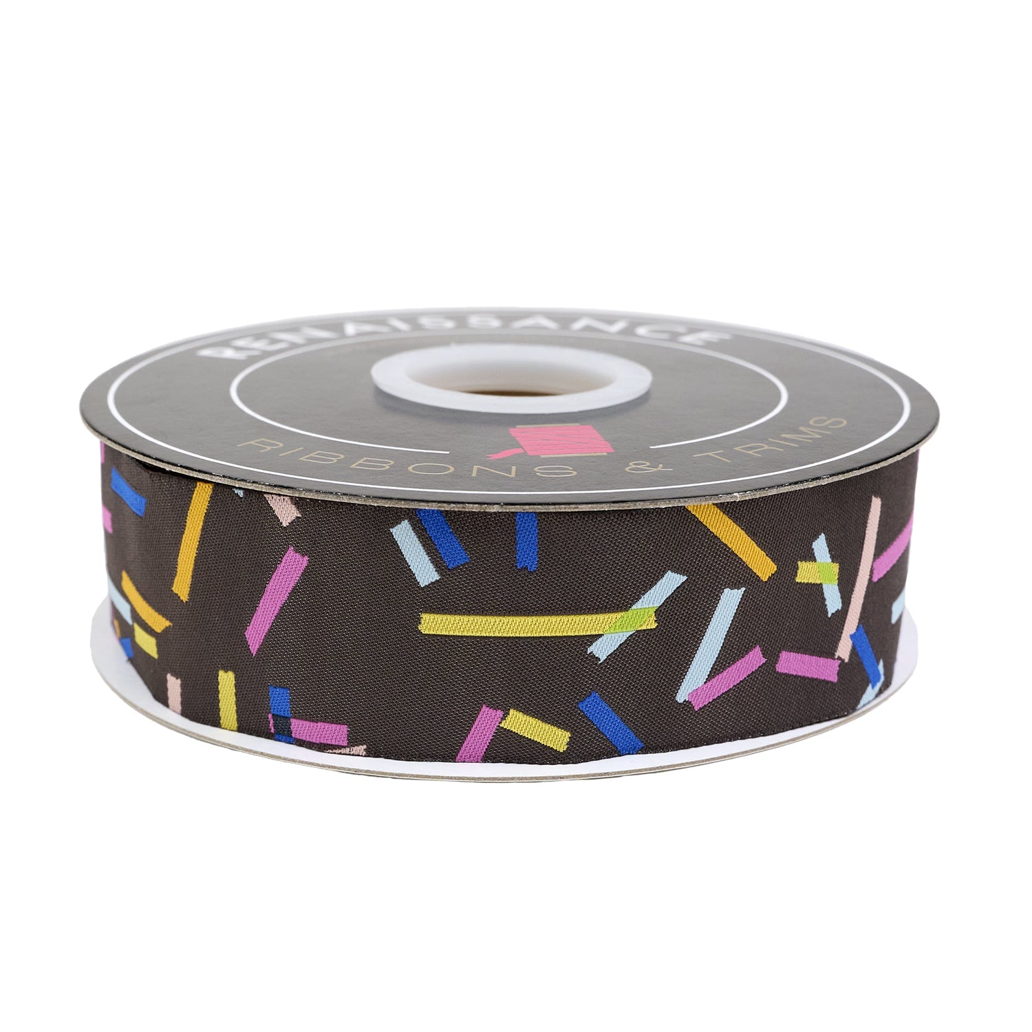 PREORDER Designer Renaissance Ribbons: Washi Charcoal 1.5" BTY