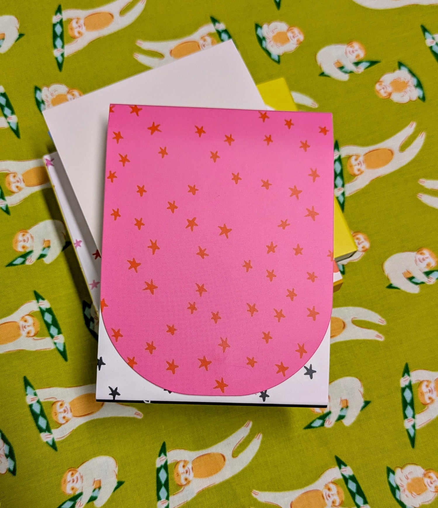 Pocket Notepad || Ruby Star Society Pink Starry (Subtle citron dot interior)