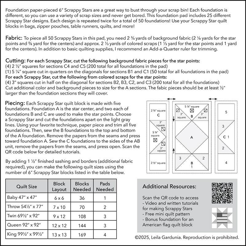 6" Scrappy Stars Foundation Papers