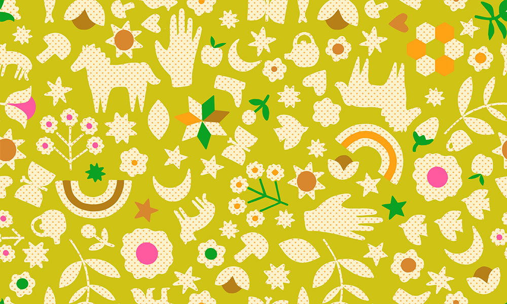 PREORDER Catnap || Little Luck Pistachio || Cotton Quilting Fabric