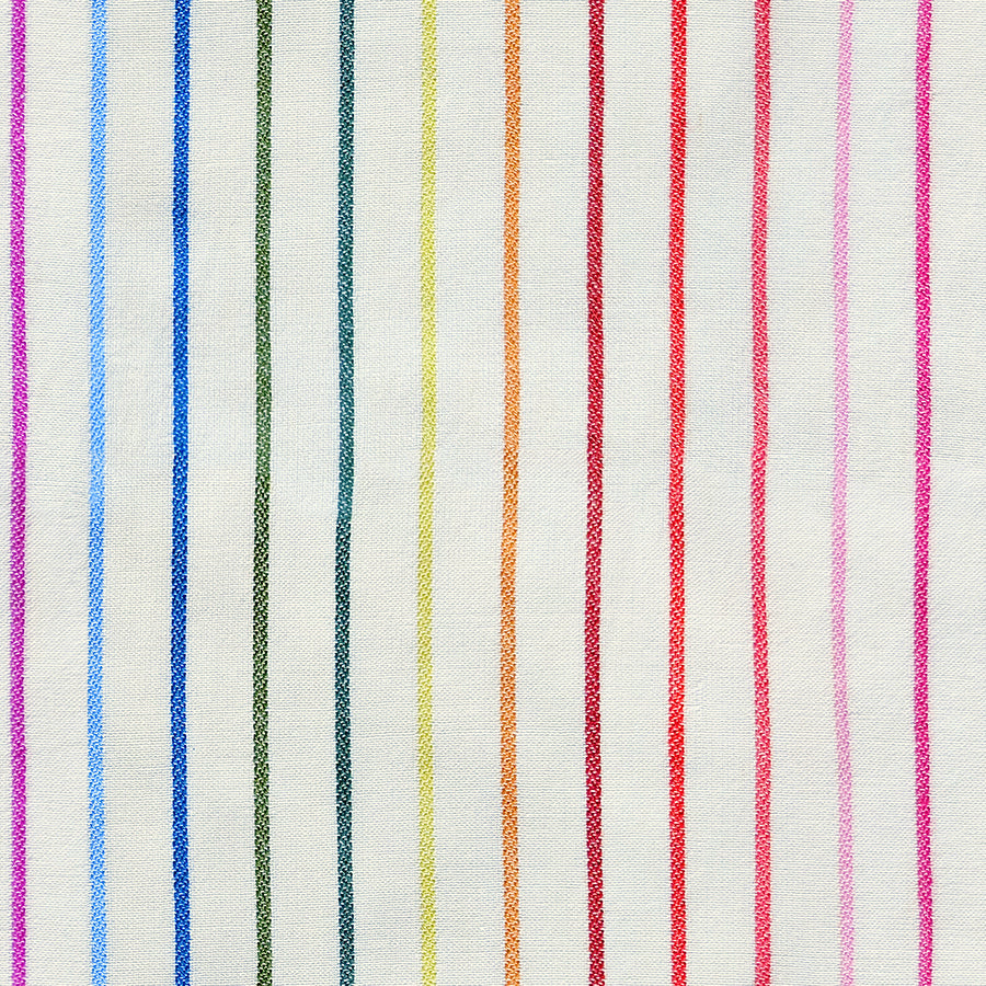 PREORDER Warp and Weft Mystic Fable || Rainbow Stripe Natural || Cotton Quilting Fabric