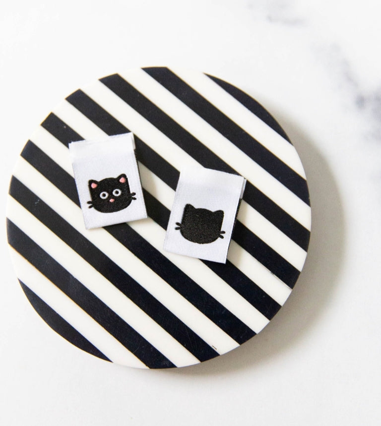 Kitties Lolly Tags Labels || Pack of 8 Woven Labels