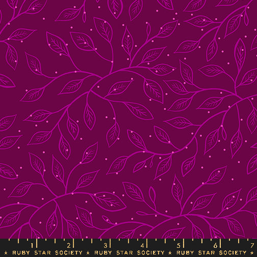 PREORDER Glow Garden || Wandering Vine Purple Velvet || Cotton Quilting Fabric