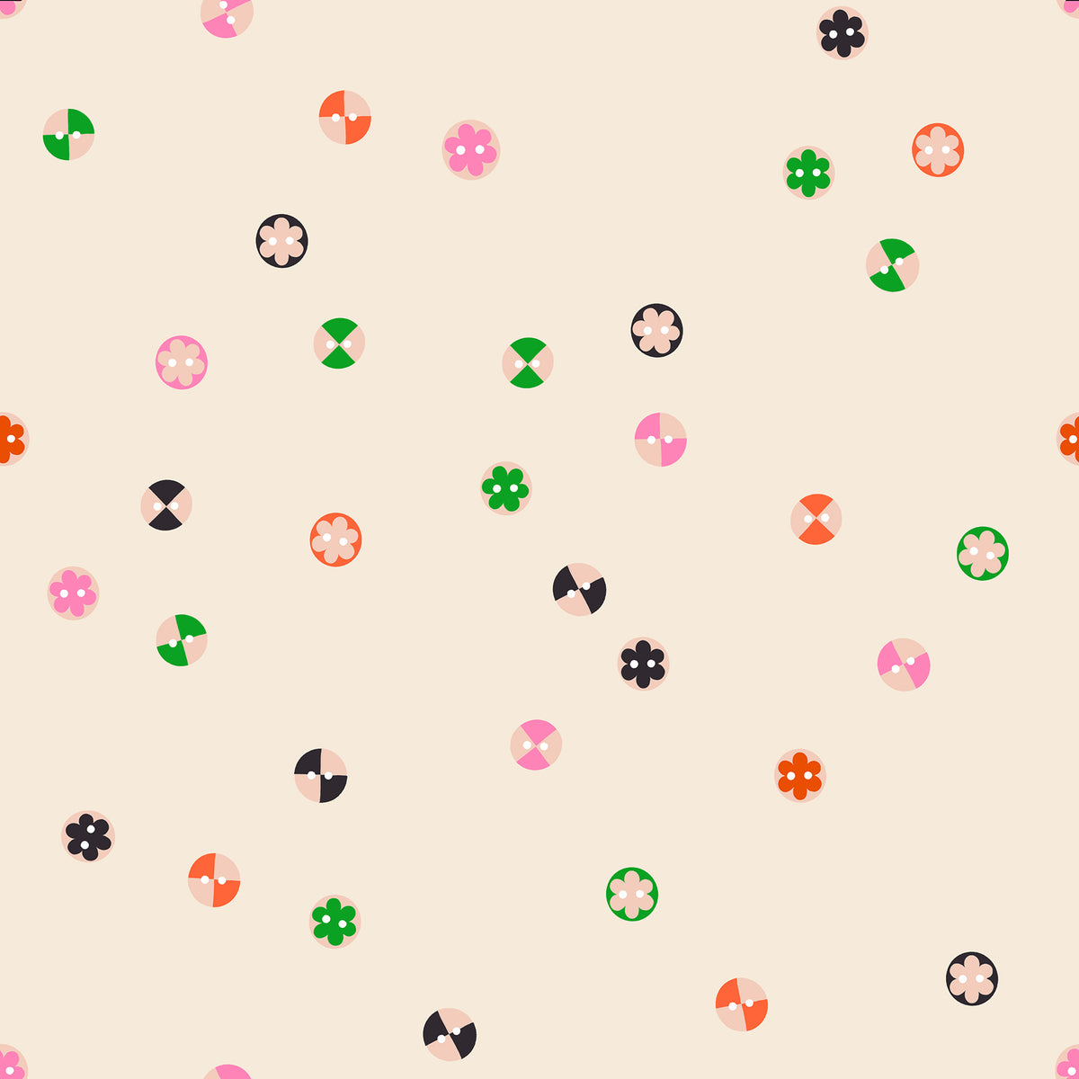 PREORDER 1-800-Notion || Buttons Shell || Cotton Quilting Fabric