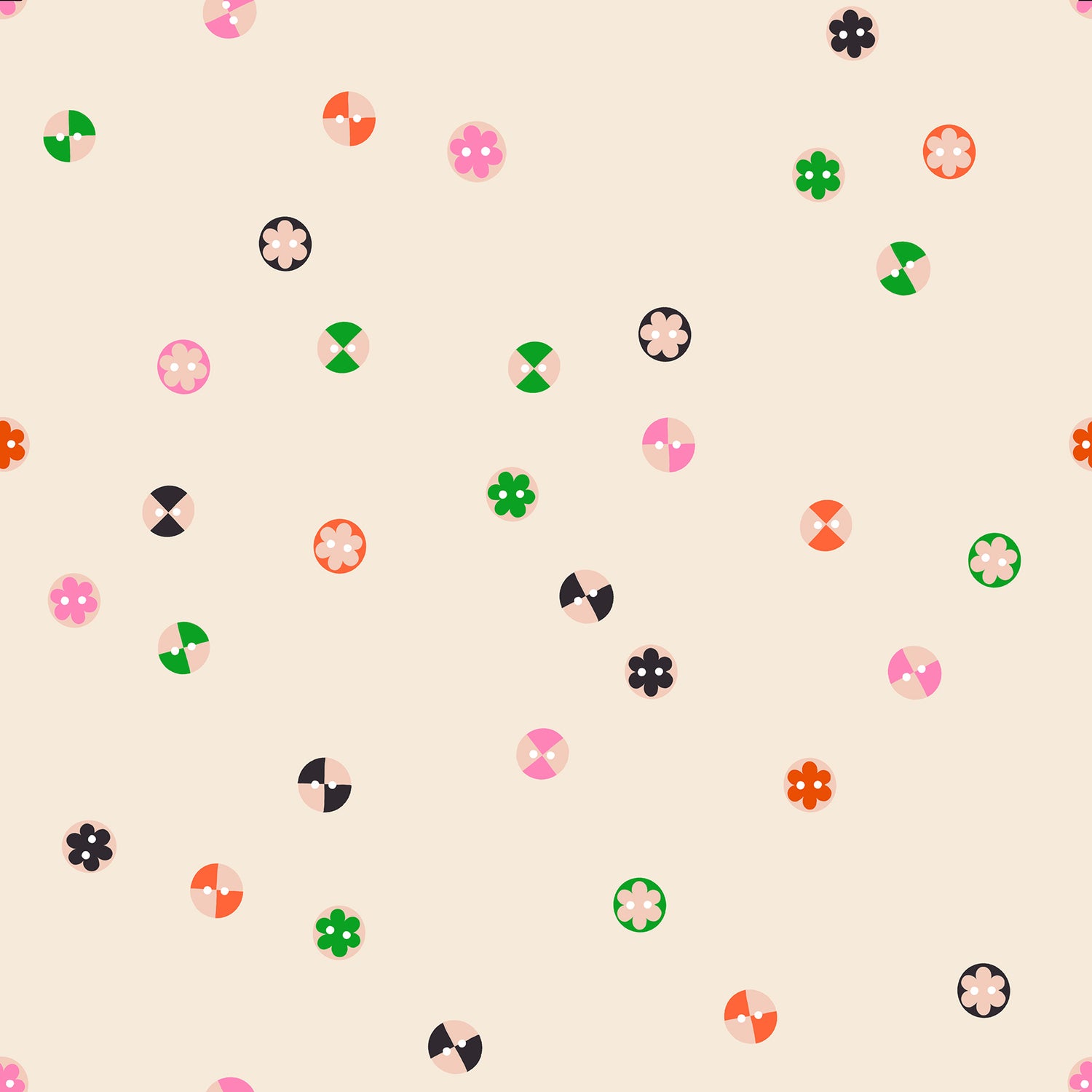 PREORDER 1-800-Notion || Buttons Shell || Cotton Quilting Fabric