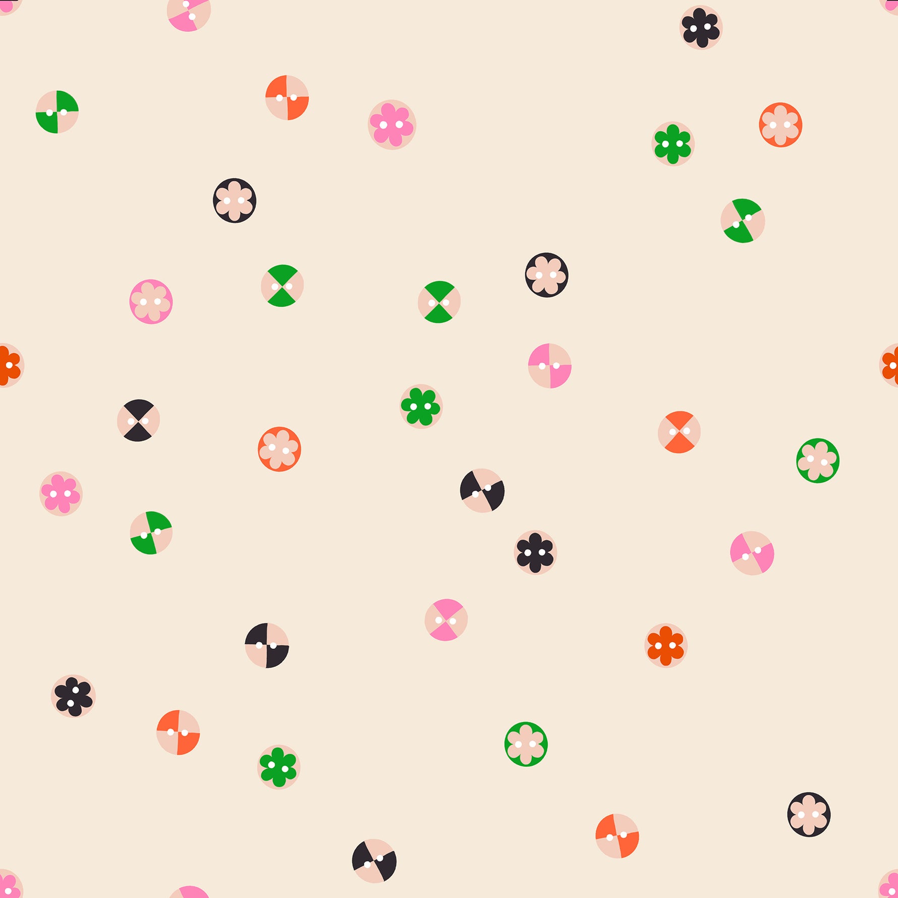 PREORDER 1-800-Notion || Buttons Shell || Cotton Quilting Fabric