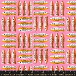 PREORDER 1-800-Calico || Little Sardines Lucky Pink || Cotton Quilting Fabric
