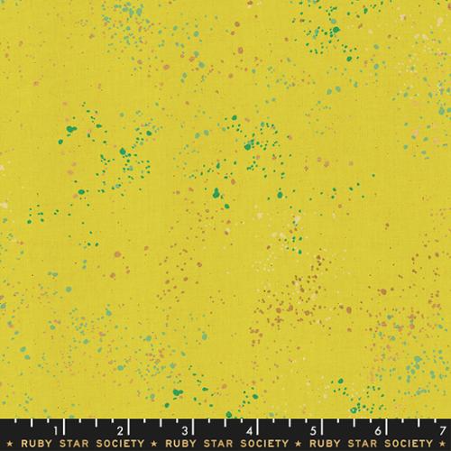 Speckled Metallic || Citron || Cotton Quilting Fabric RS5027 65M