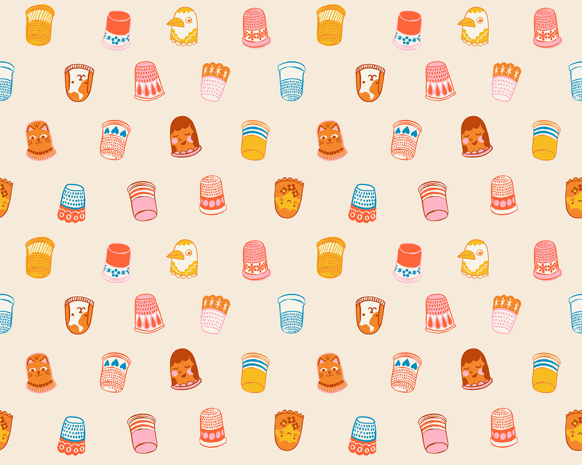 PREORDER 1-800-Notion || Thimbles Shell || Cotton Quilting Fabric