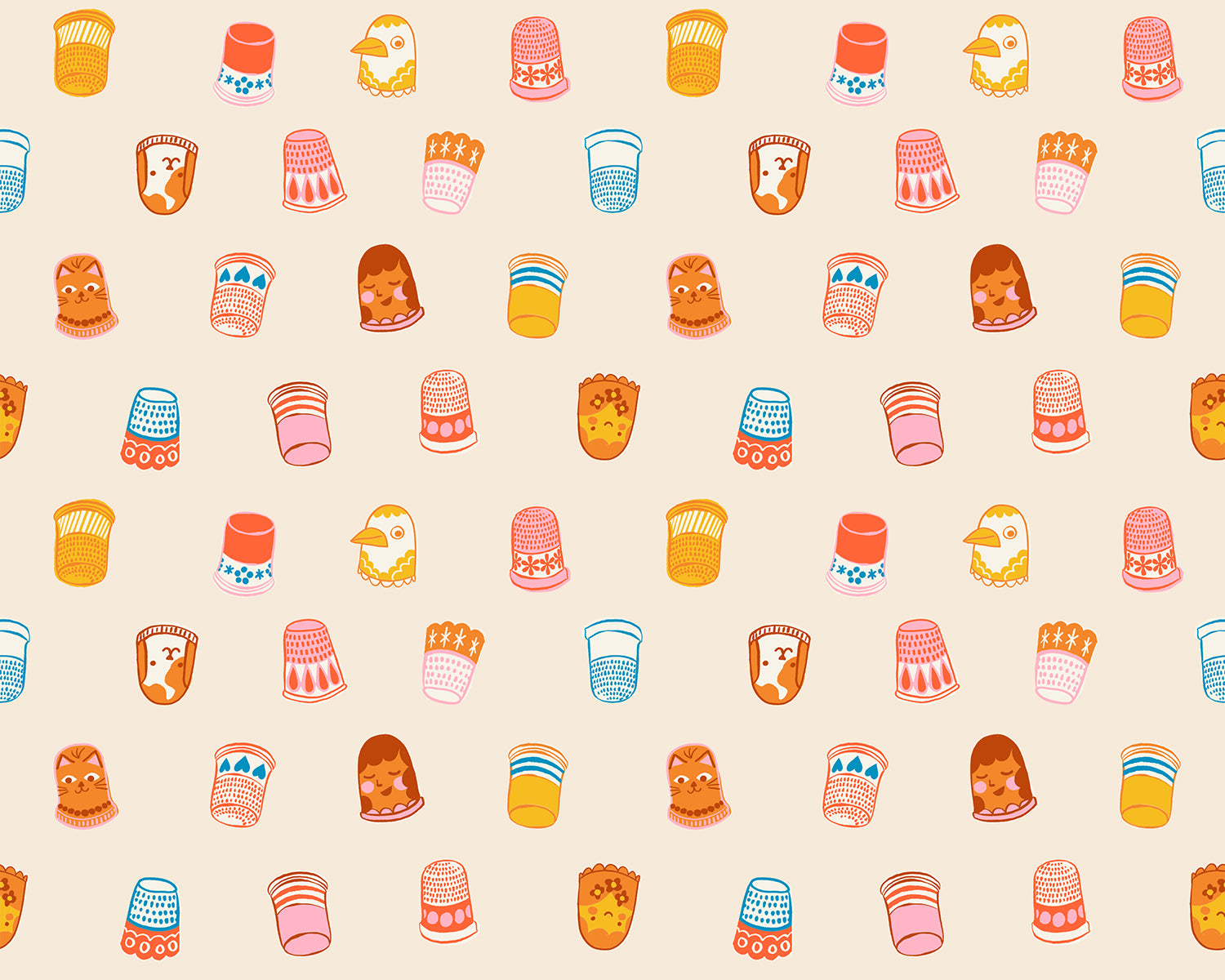 PREORDER 1-800-Notion || Thimbles Shell || Cotton Quilting Fabric