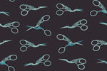 PREORDER 1-800-Notion || Stork Scissors Soft Black || Cotton Quilting Fabric