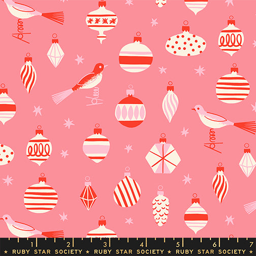 PREORDER MERRY HAPPY || Baubles Sorbet || Cotton Quilting Fabric