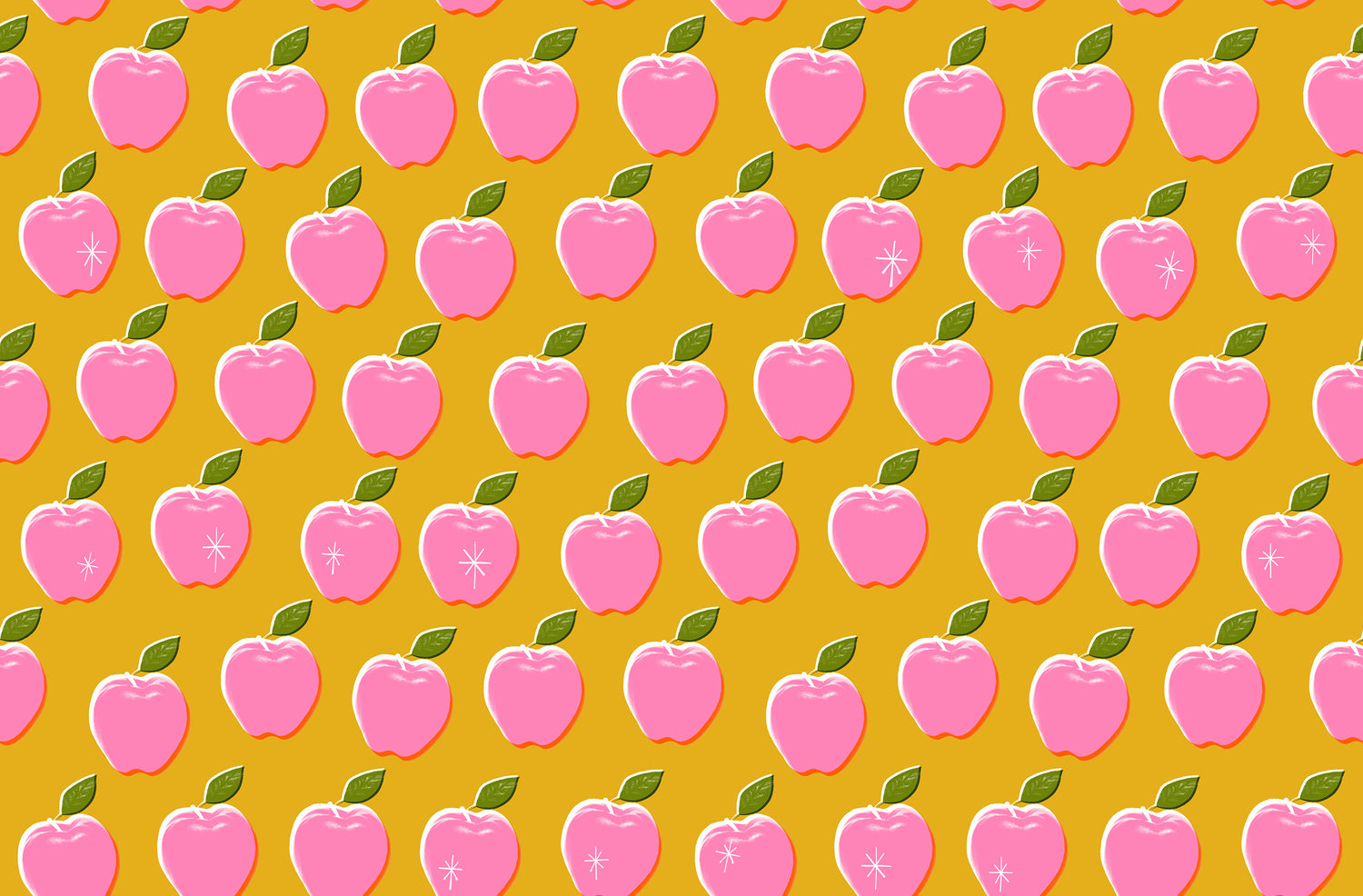 PREORDER Sparkle Shopper || Apples Goldenrod || Cotton Quilting Fabric