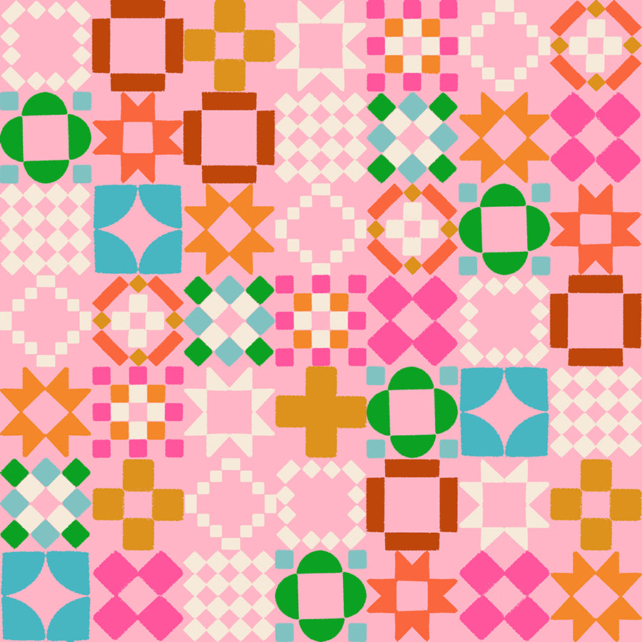 PREORDER 1-800-Notion || Quilty As Charged Posy || Cotton Quilting Fabric