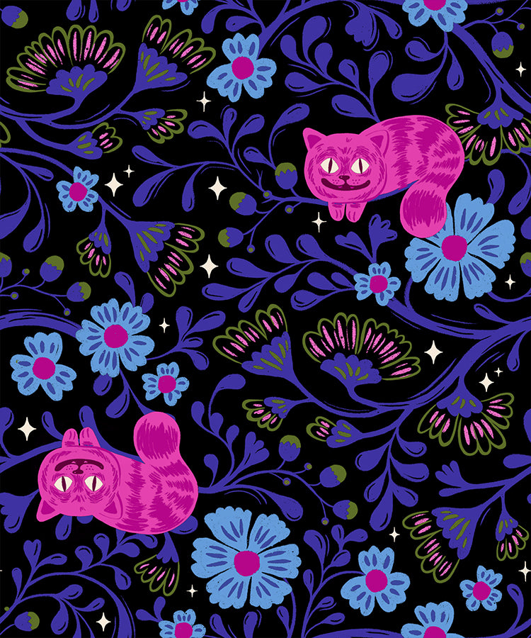 PREORDER Hello Alice || Cheshire Black || Cotton Quilting Fabric