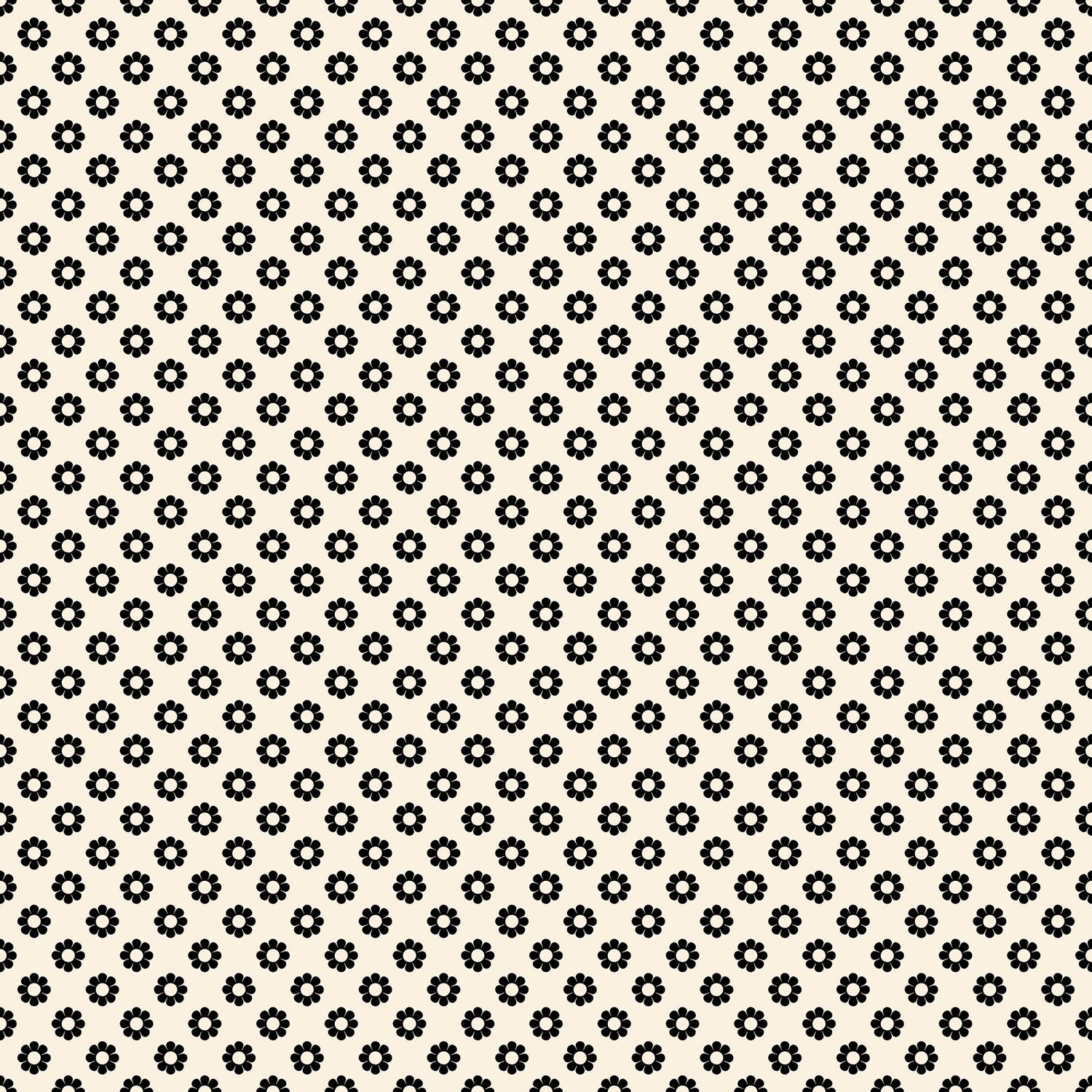 PREORDER Daisy Days || Daisy Black on Natural || Cotton Quilting Fabric