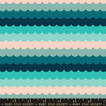 PREORDER Poolside Too || Umbrella Scallops Peacock || Cotton Quilting Fabric