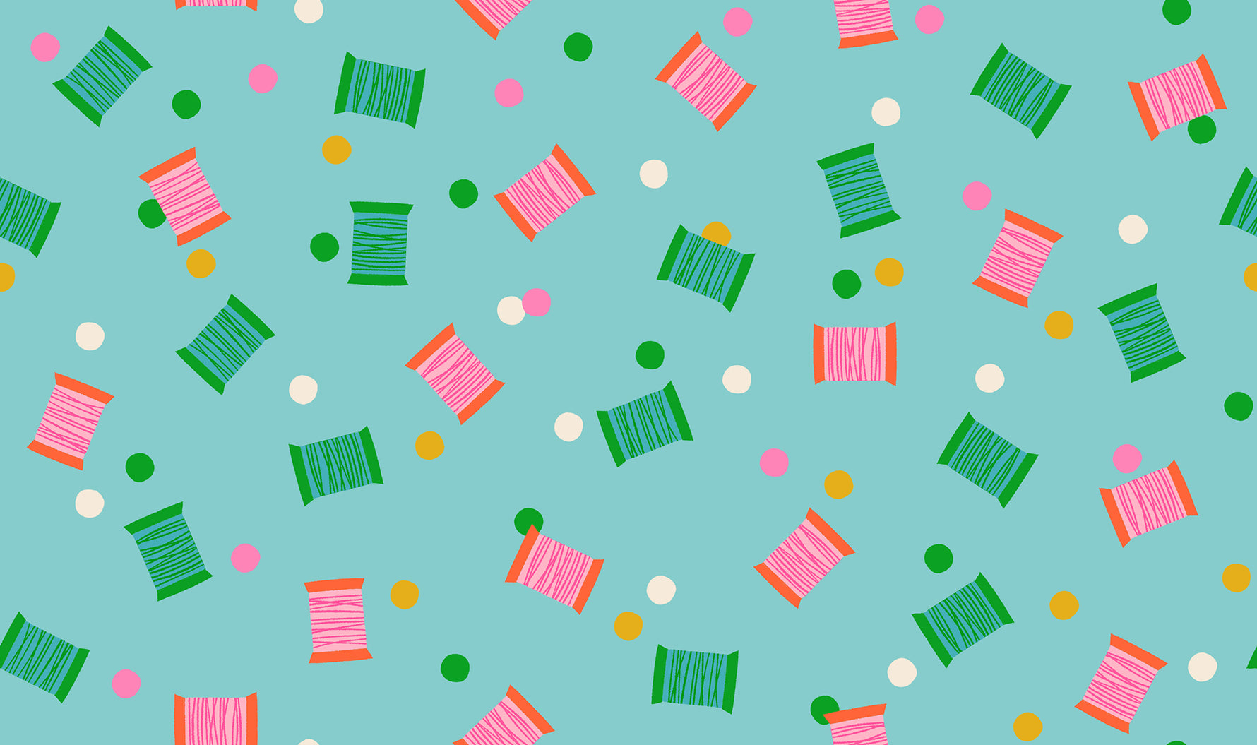 PREORDER 1-800-Notion || Spools Cloudless || Cotton Quilting Fabric