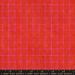 PREORDER Warp and Weft Mystic Fable || Small Windowpane Red || Cotton Woven Quilting Fabric