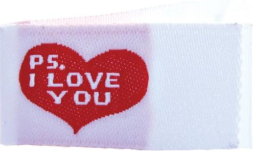 PS I Love You Woven Labels - Sewing Woven Clothing Label Tag