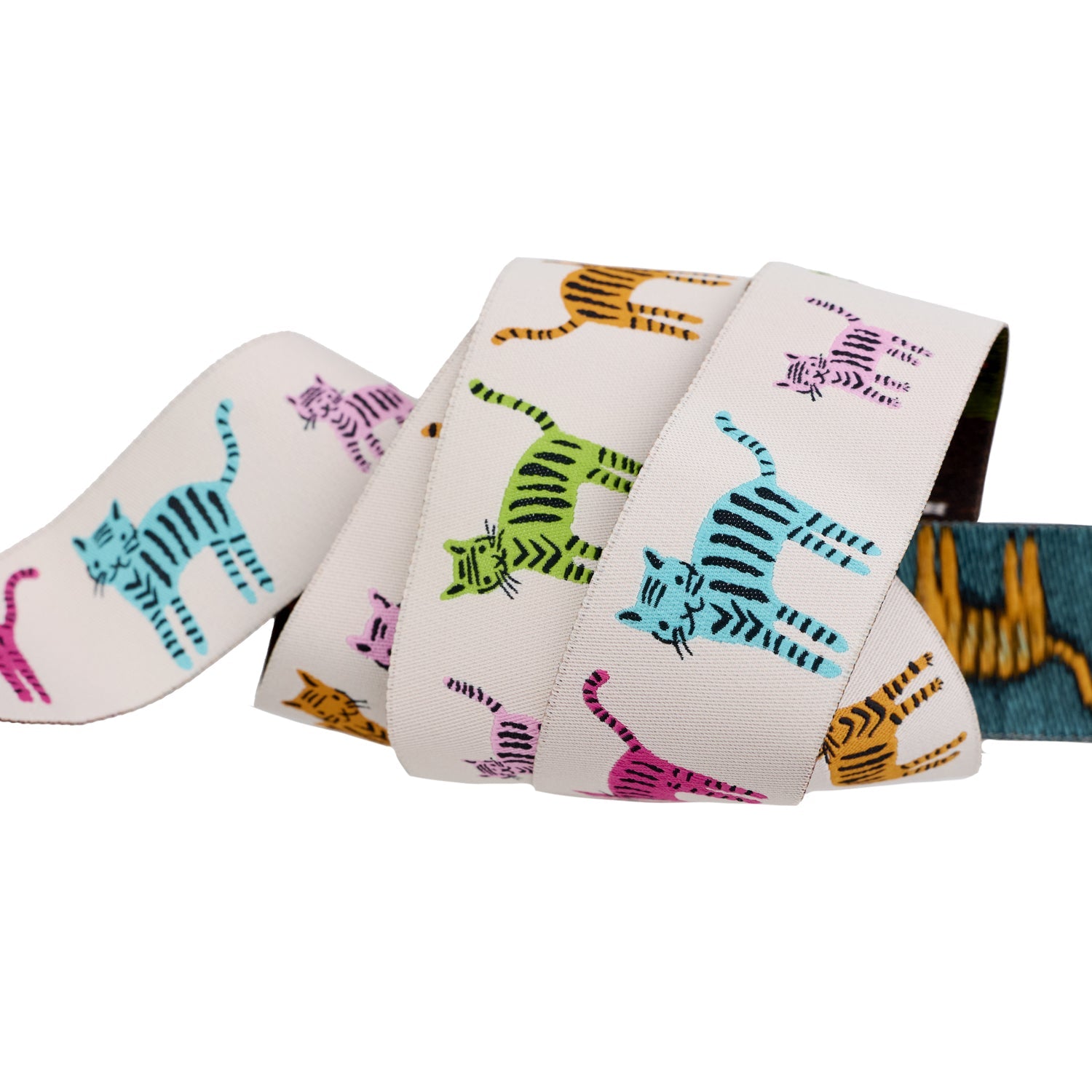 PREORDER Designer Renaissance Ribbons: Catnap Tiger Stripes Natural 1.5" BTY