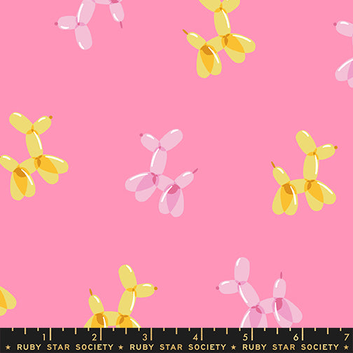 PREORDER Float || Balloon Doggie Lucky Pink || Cotton Quilting Fabric