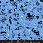 PREORDER Ink Shop || Tattoo Flash Lindley Blue || Cotton Quilting Fabric