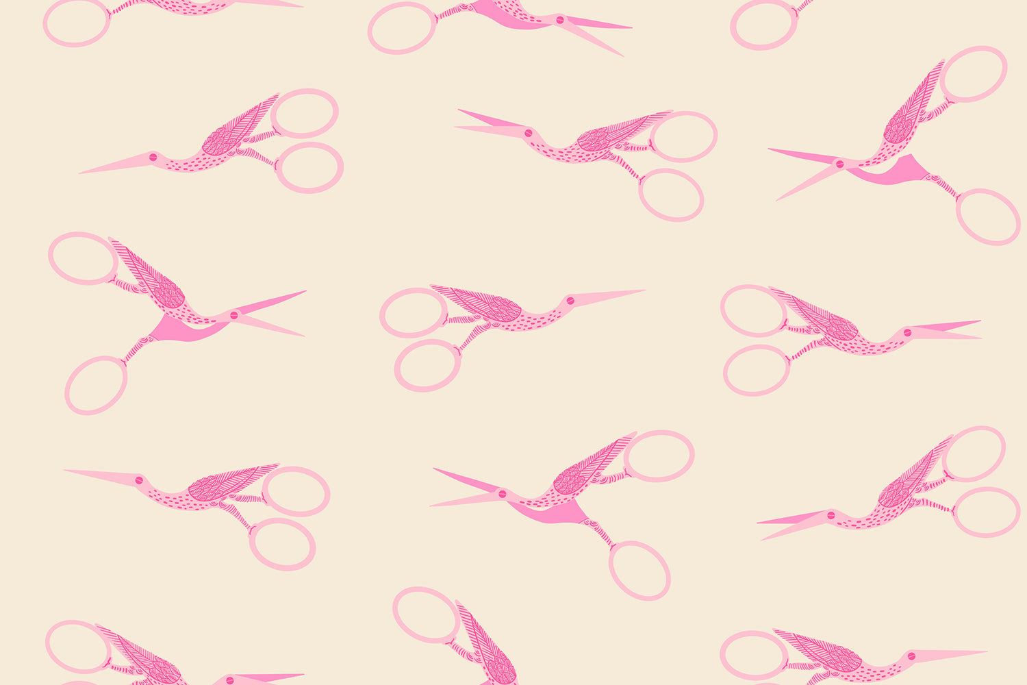 PREORDER 1-800-Notion || Stork Scissors Shell || Cotton Quilting Fabric