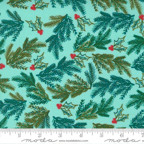 Cheer and Merriment || Spruce Sprig Frost || Cotton Quilting Fabric || Half Yard