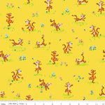 100 Aker Woods || Tigger Bounce Yellow || Cotton Quilting Fabric