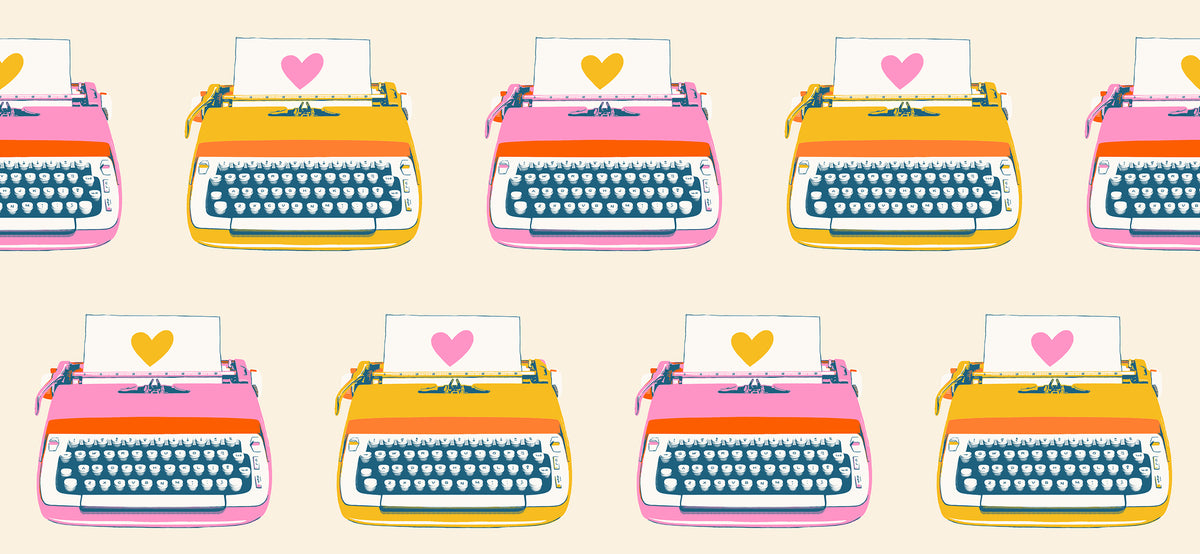 PREORDER Best Day Ever || Typewriters Natural || Cotton Quilting Fabric