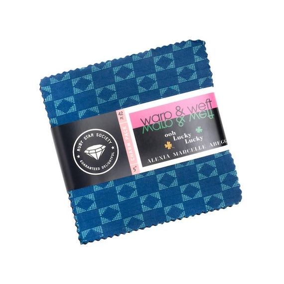 Warp and Weft Ooh Lucky Lucky || 42 pc Charm Pack || Cotton Quilting Fabric
