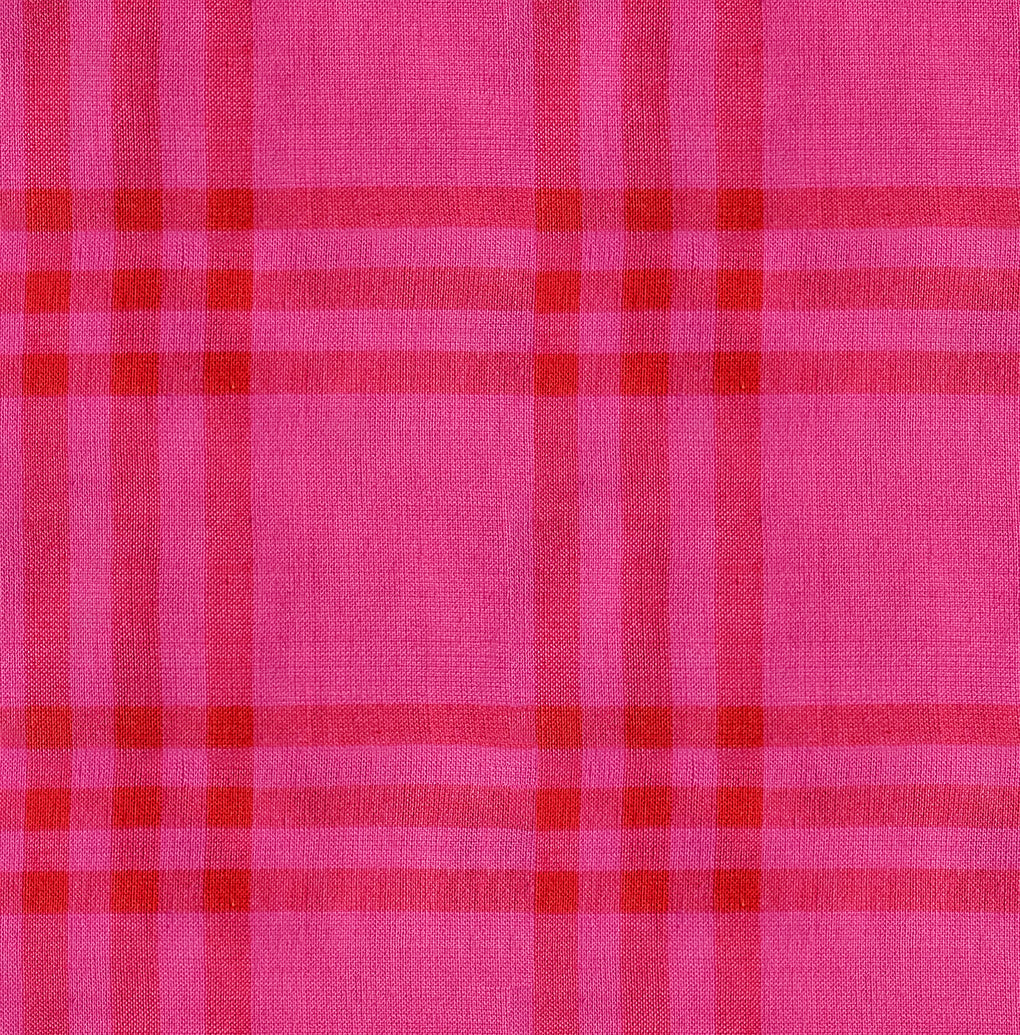 PREORDER Warp and Weft Mystic Fable || Horizon Plaid Vivid Pink || Cotton Woven Quilting Fabric