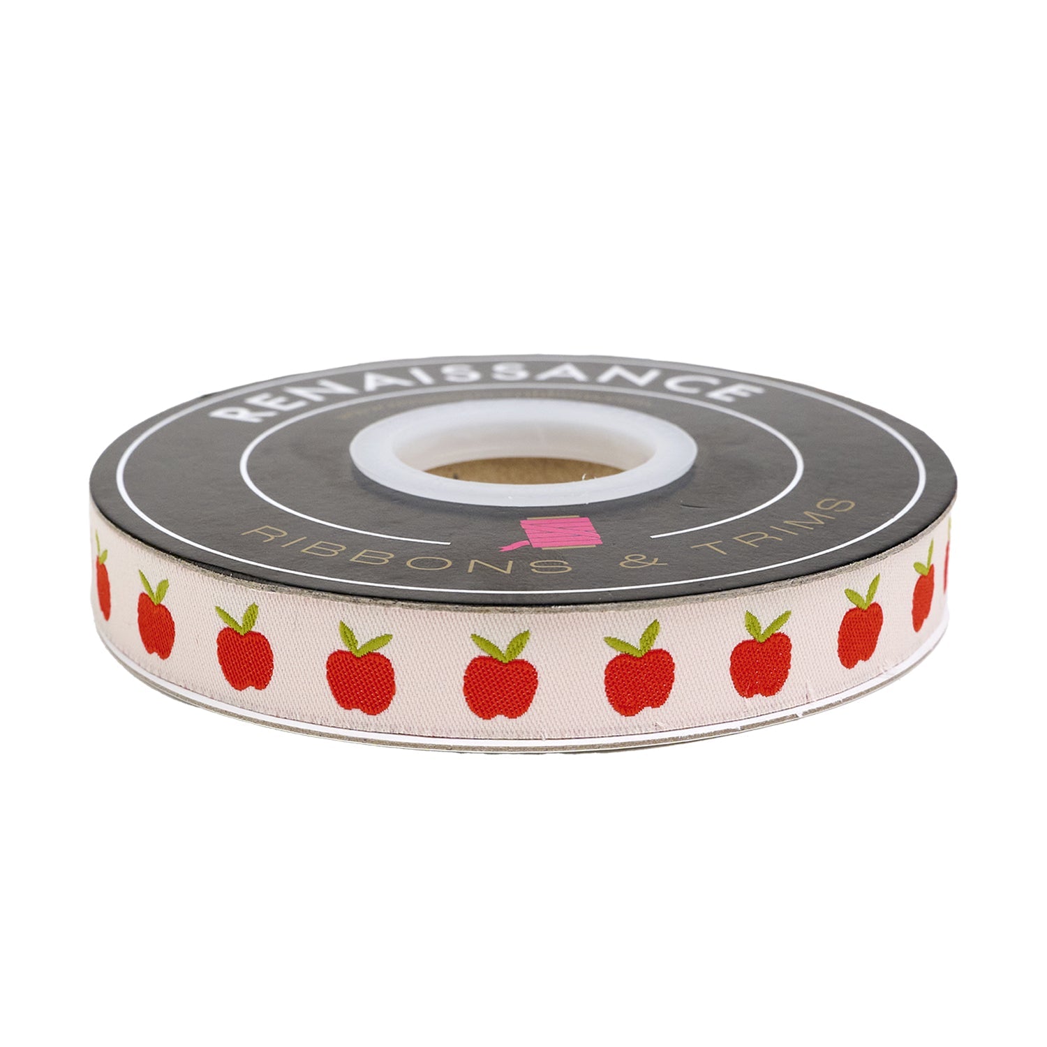 PREORDER Designer Renaissance Ribbons: Apples Natural 5/8" BTY