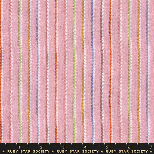 PREORDER Warp and Weft Mystic Fable || Sketch Stripe Twist Weave Rosebud || Cotton Woven Quilting Fabric