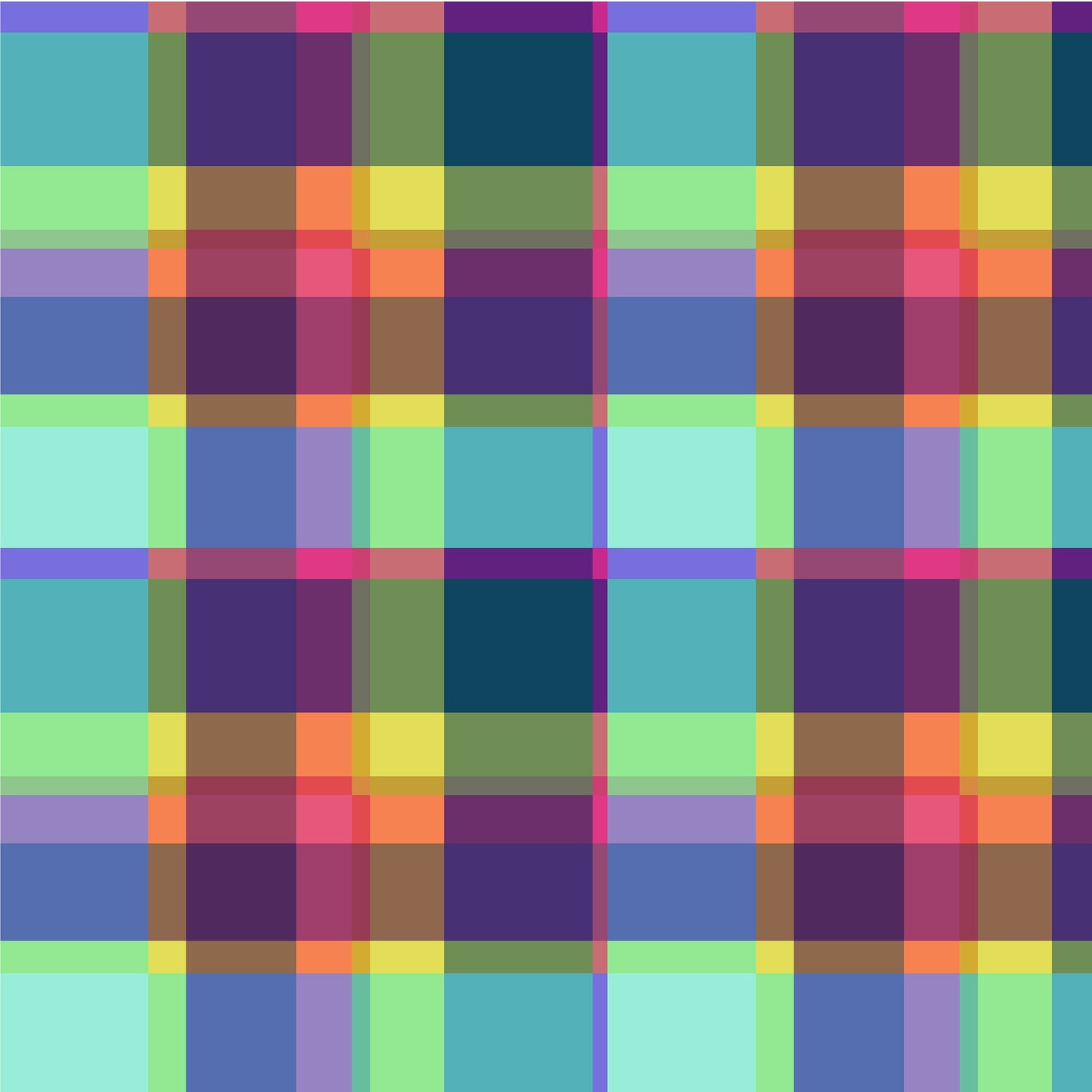 Canvas & Co. || Summer Plaid Multi || Cotton Canvas HALF YARD