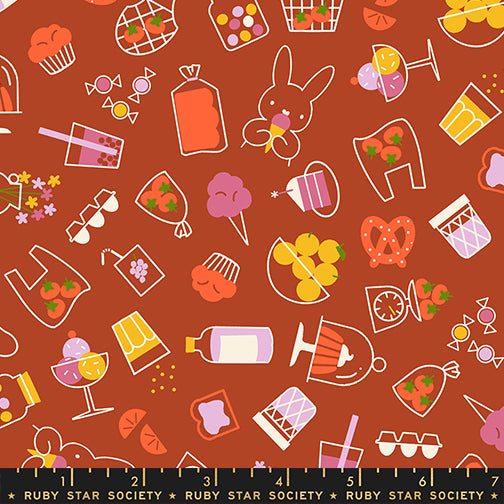 PREORDER Persimmon || Bun E.'s Market Cayenne || Cotton Quilting Fabric