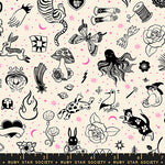 PREORDER Ink Shop || Tattoo Flash Natural || Cotton Quilting Fabric