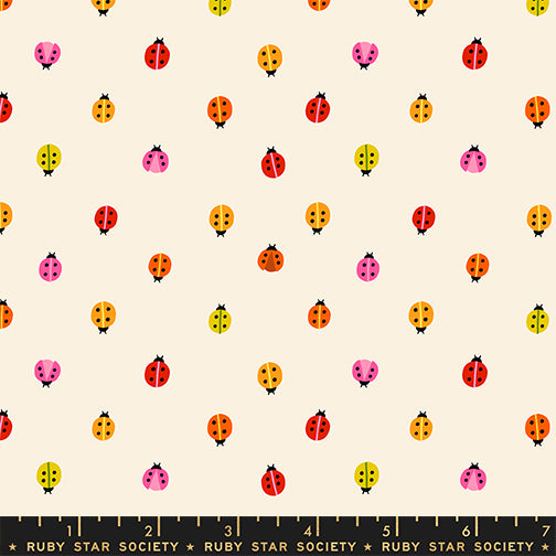 PREORDER Daisy Days || Ladybugs Natural || Cotton Quilting Fabric