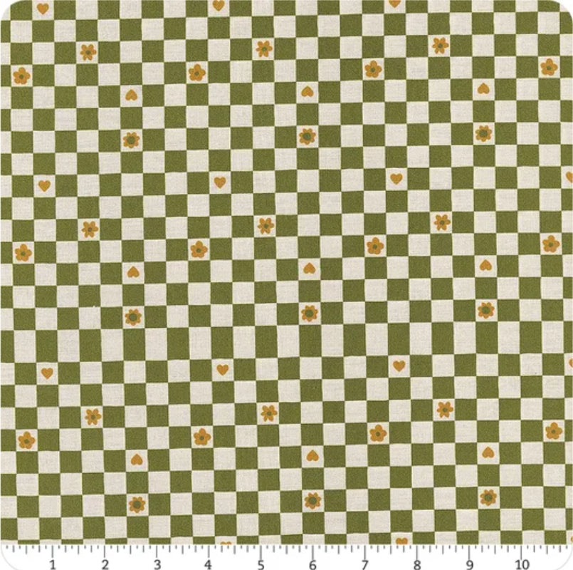 Joyful June || Checks Green || Cotton Quilting Fabric